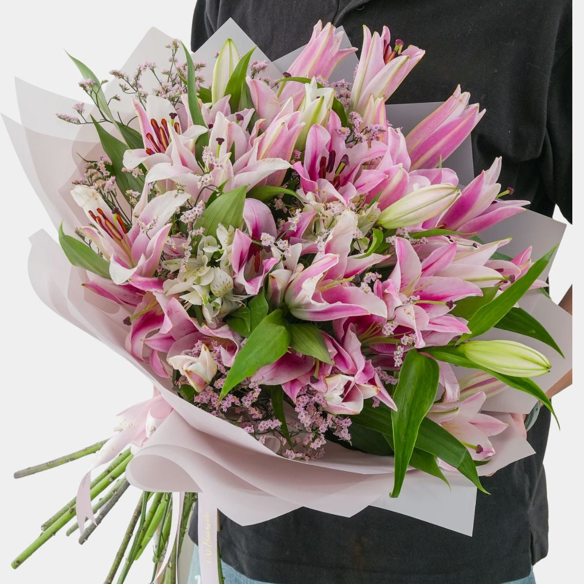 20 Elegant Pink Lily Bouquet