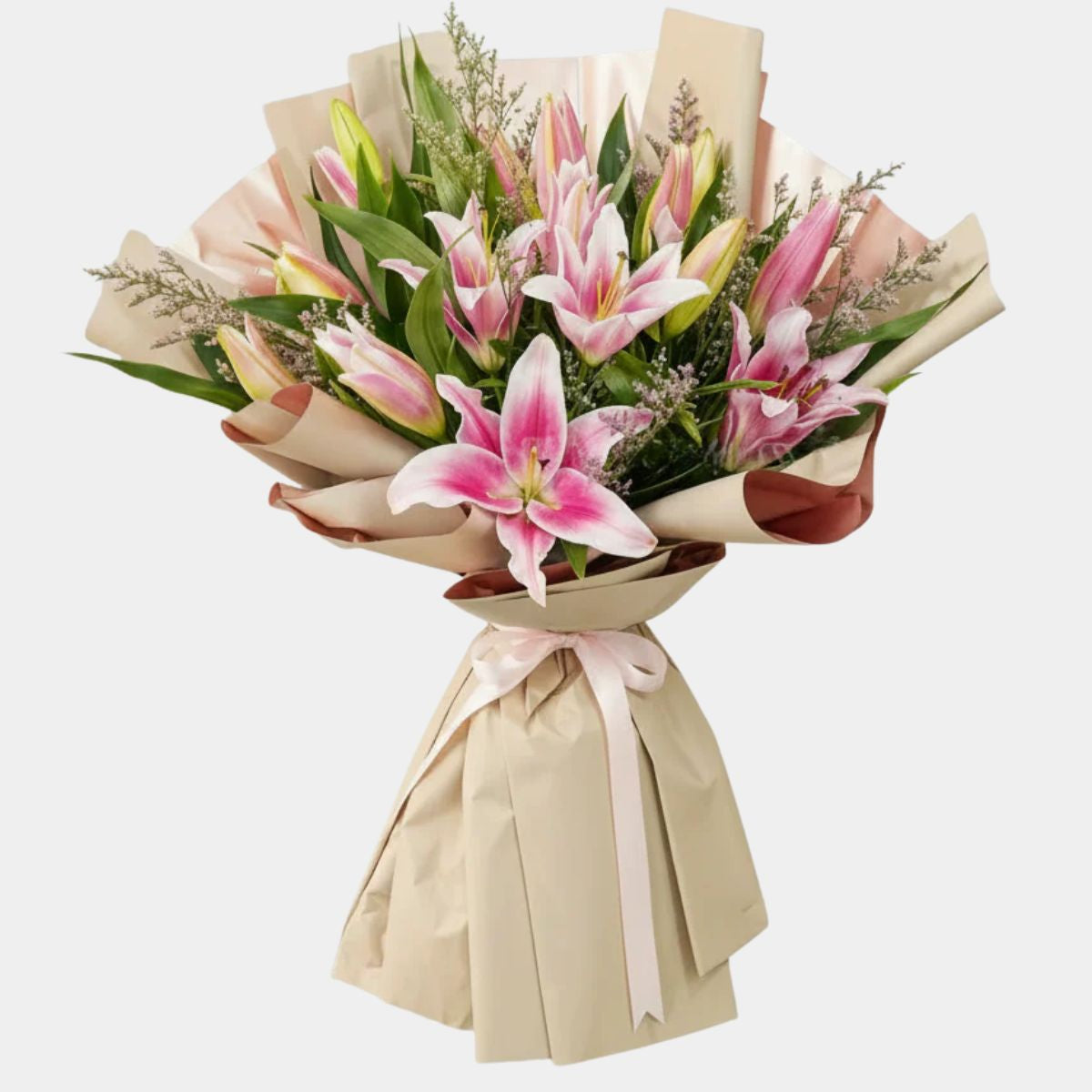 10 Pink Lily Bouquet