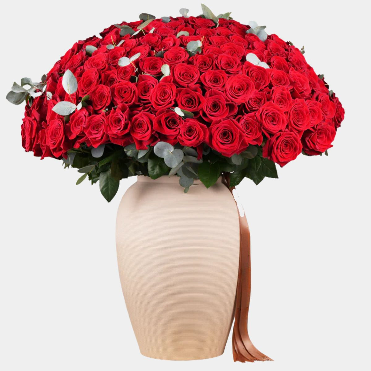 150 Luxury Red Roses Vase