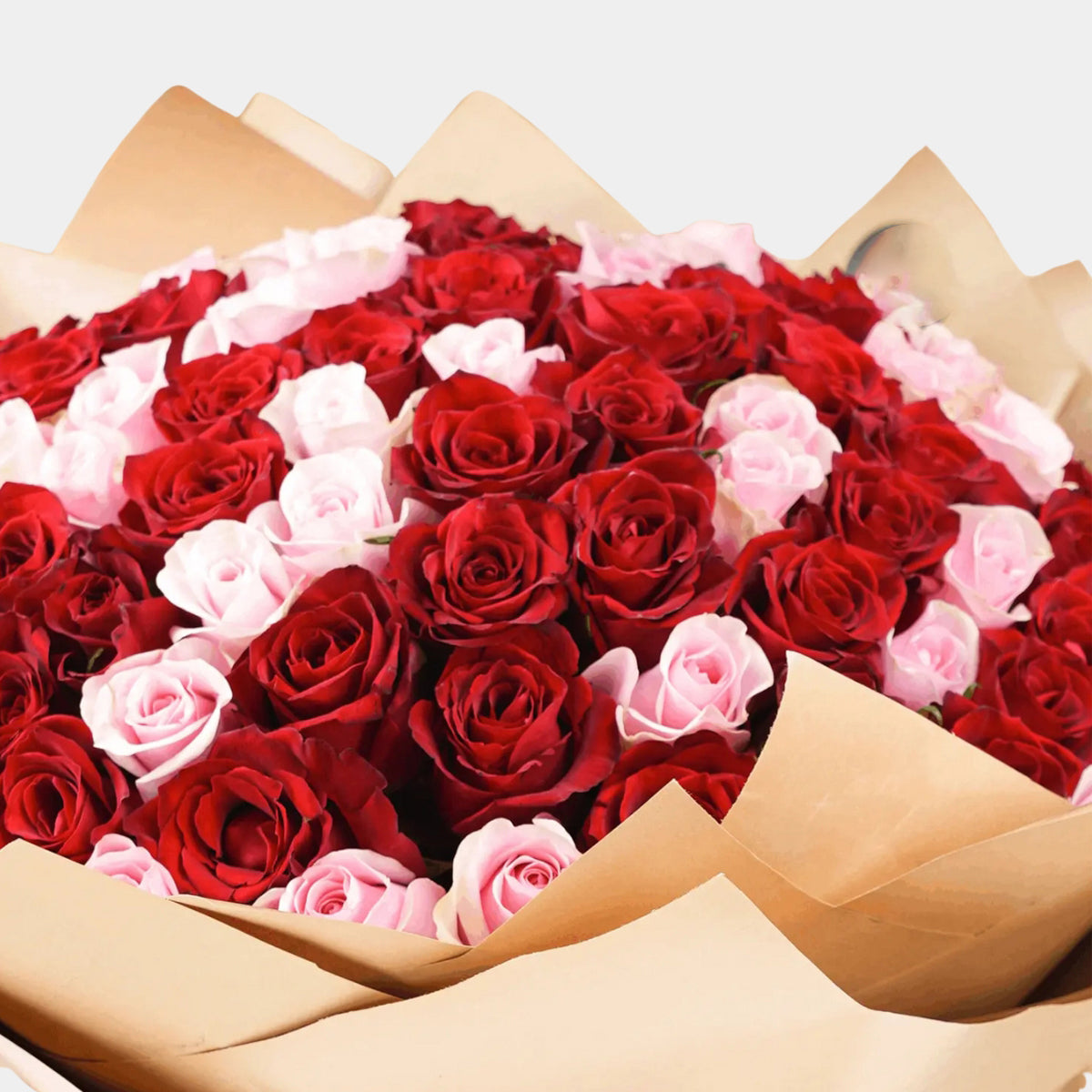 Bouquet of Red & Pink Roses Grandeur