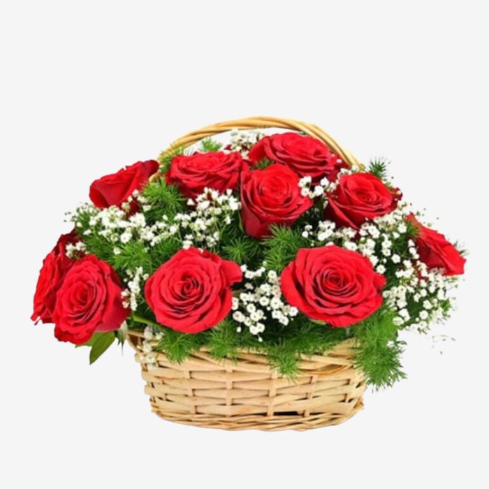 24 Red Rose Basket