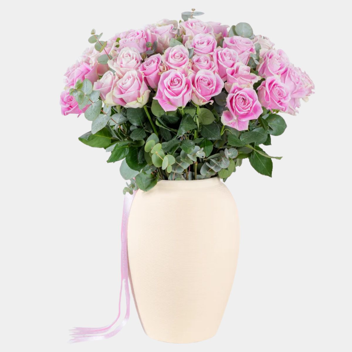 50 Pink Roses Vase