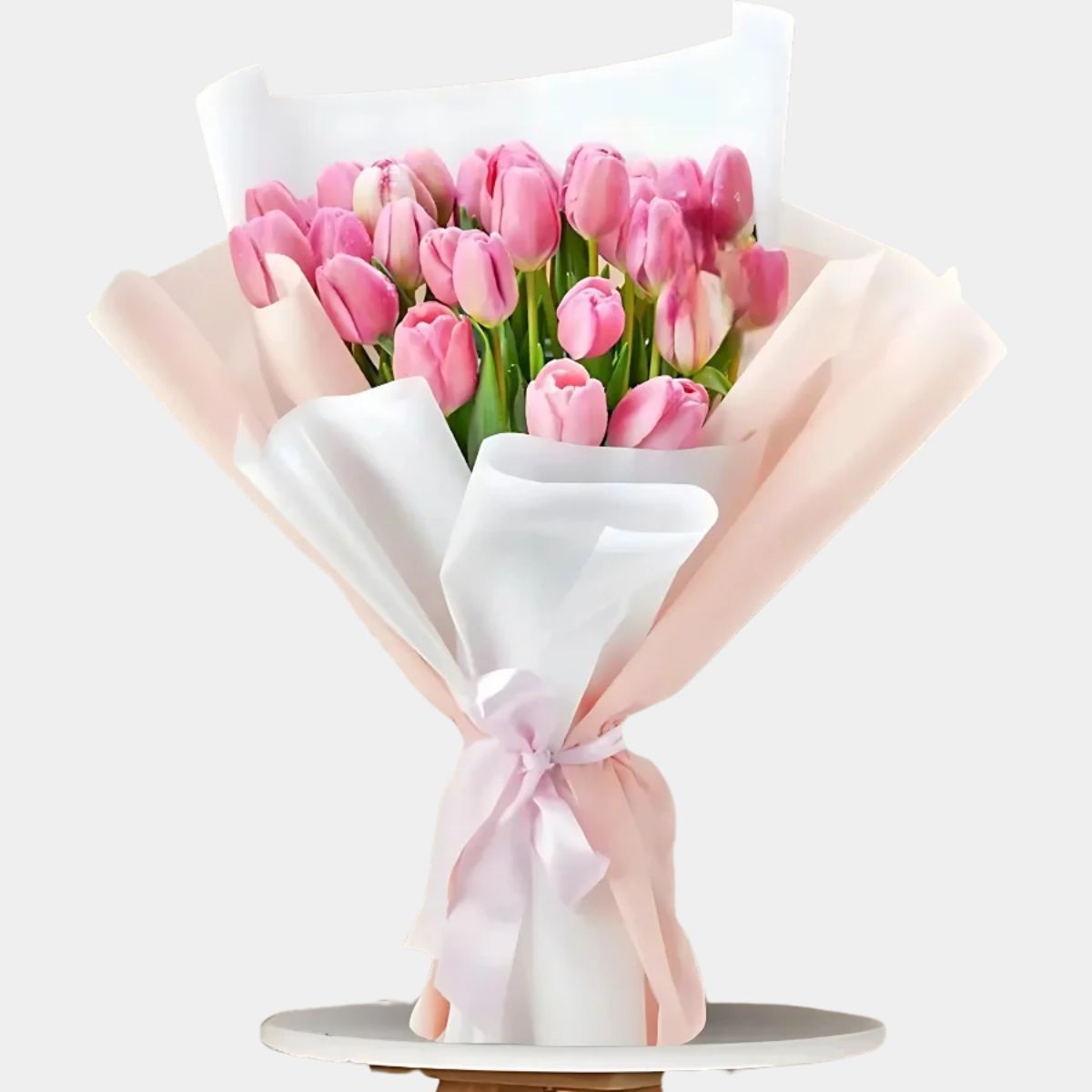 Affectionate Bouquet of 30 Pink Tulips