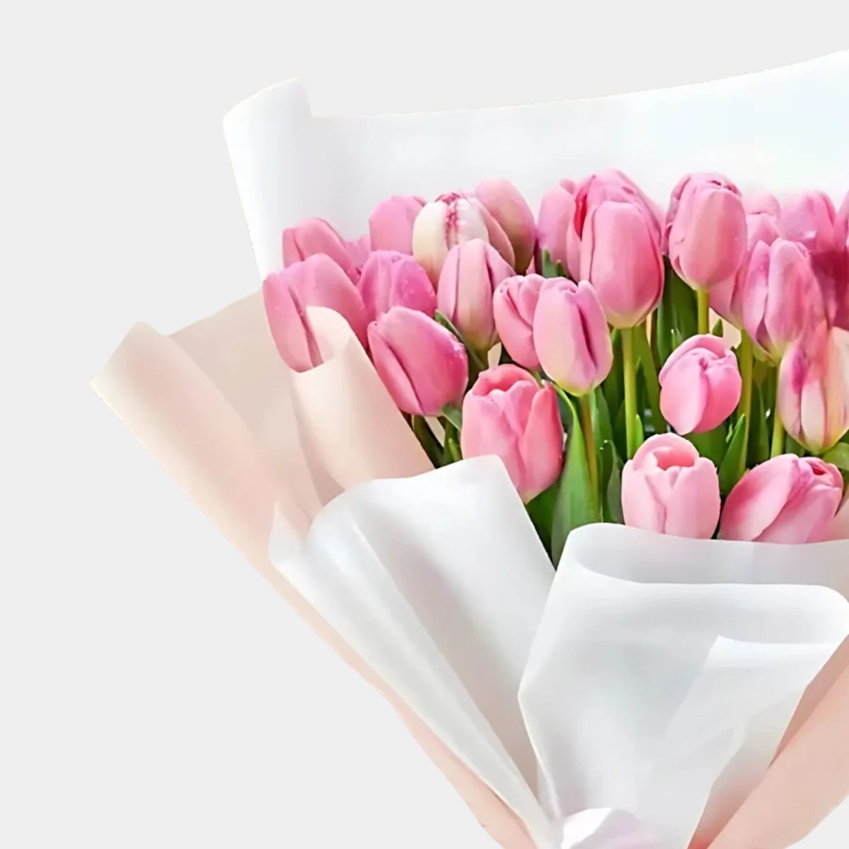 Affectionate Bouquet of 30 Pink Tulips