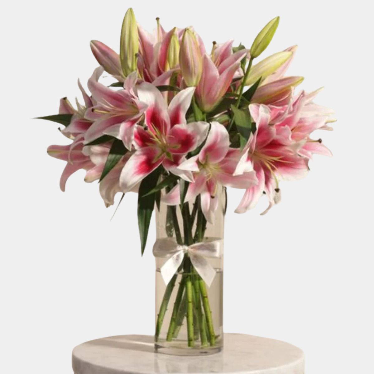 Elegant Pink Lily Vase
