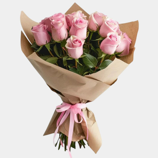 Fresh Pink Roses Bouquet