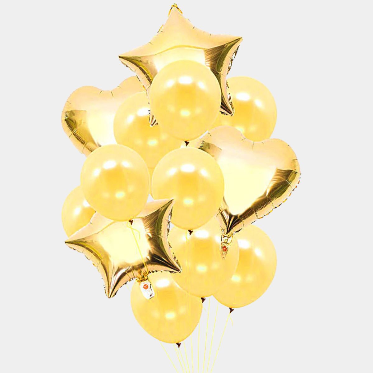 Golden and Yellow Helium Balloons