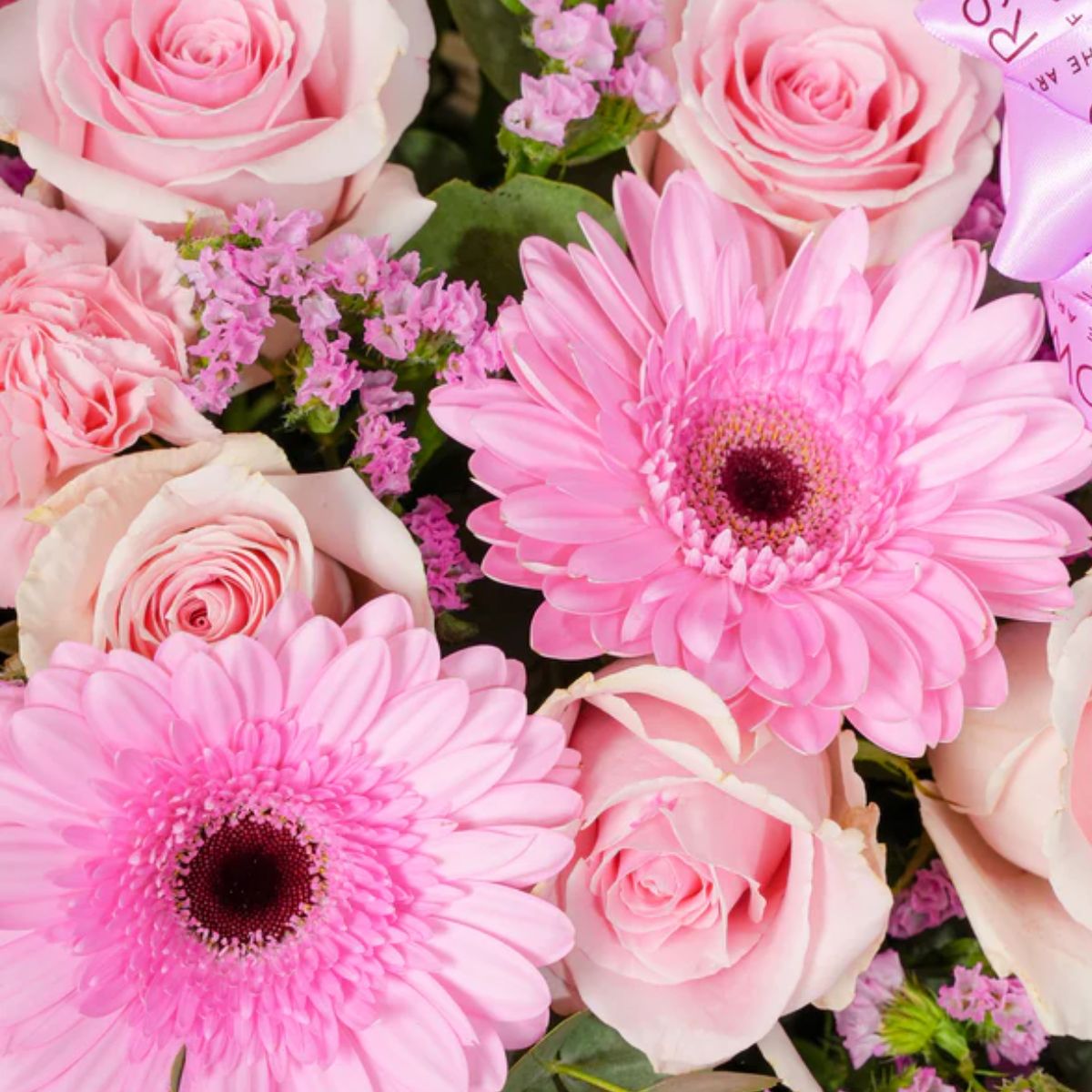 صندوق زهور فاخر باللون الوردي الأنيق