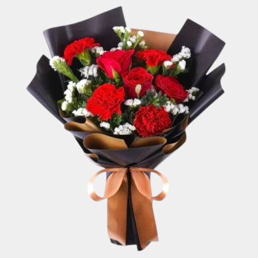 Red Roses and Carnations Bouquet