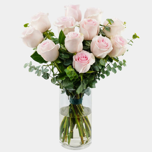Sweet Pink Roses in Vase