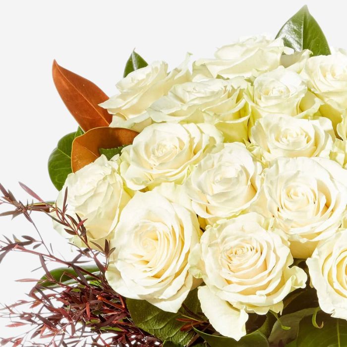 Classic White Roses in Glass Vase