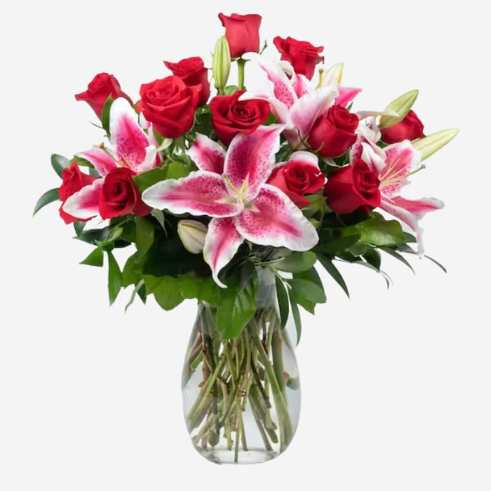 Dozen Premium Roses with Lilies