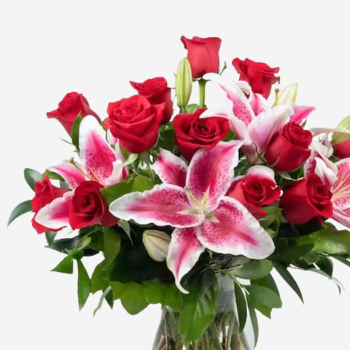 Dozen Premium Roses with Lilies