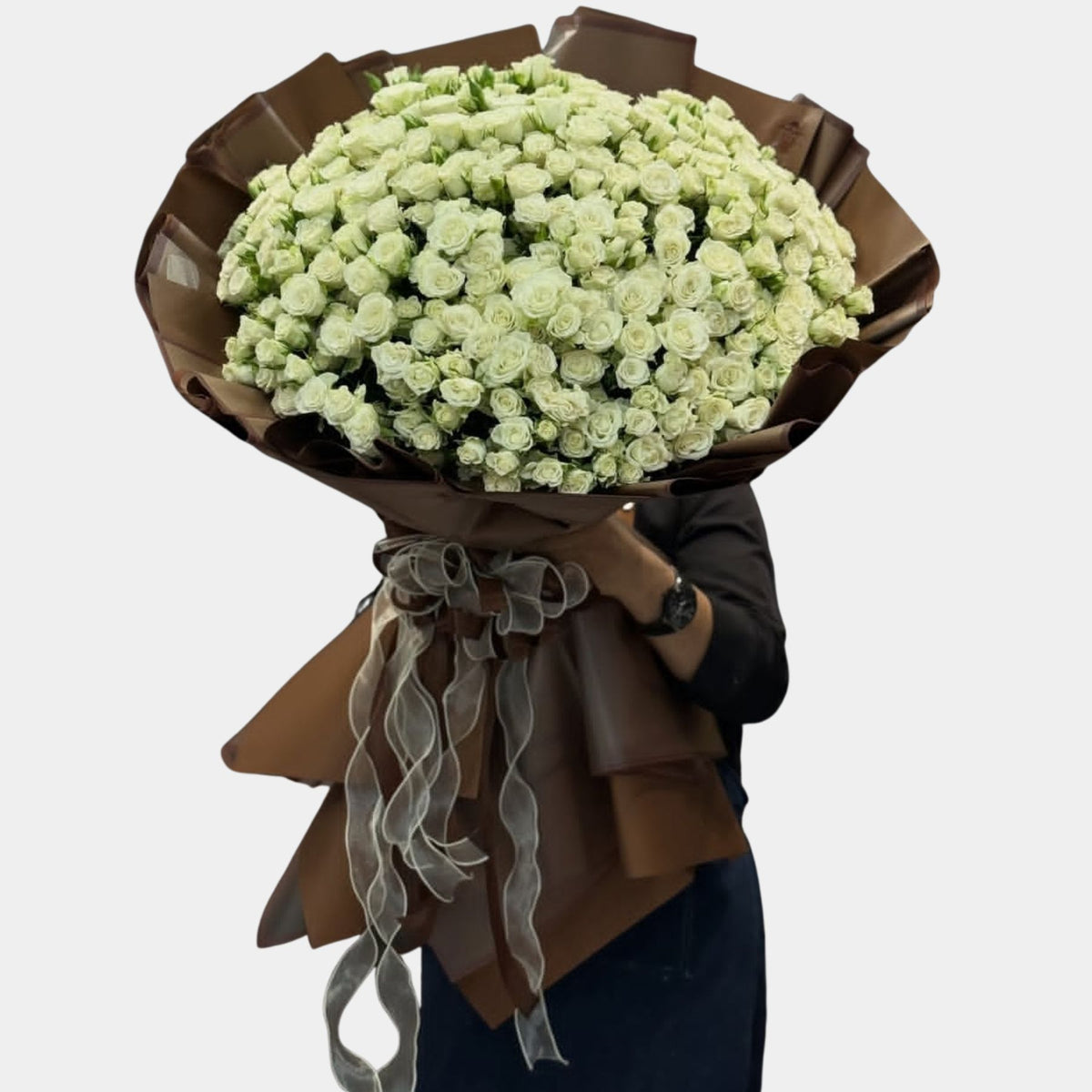 100 White Baby Roses