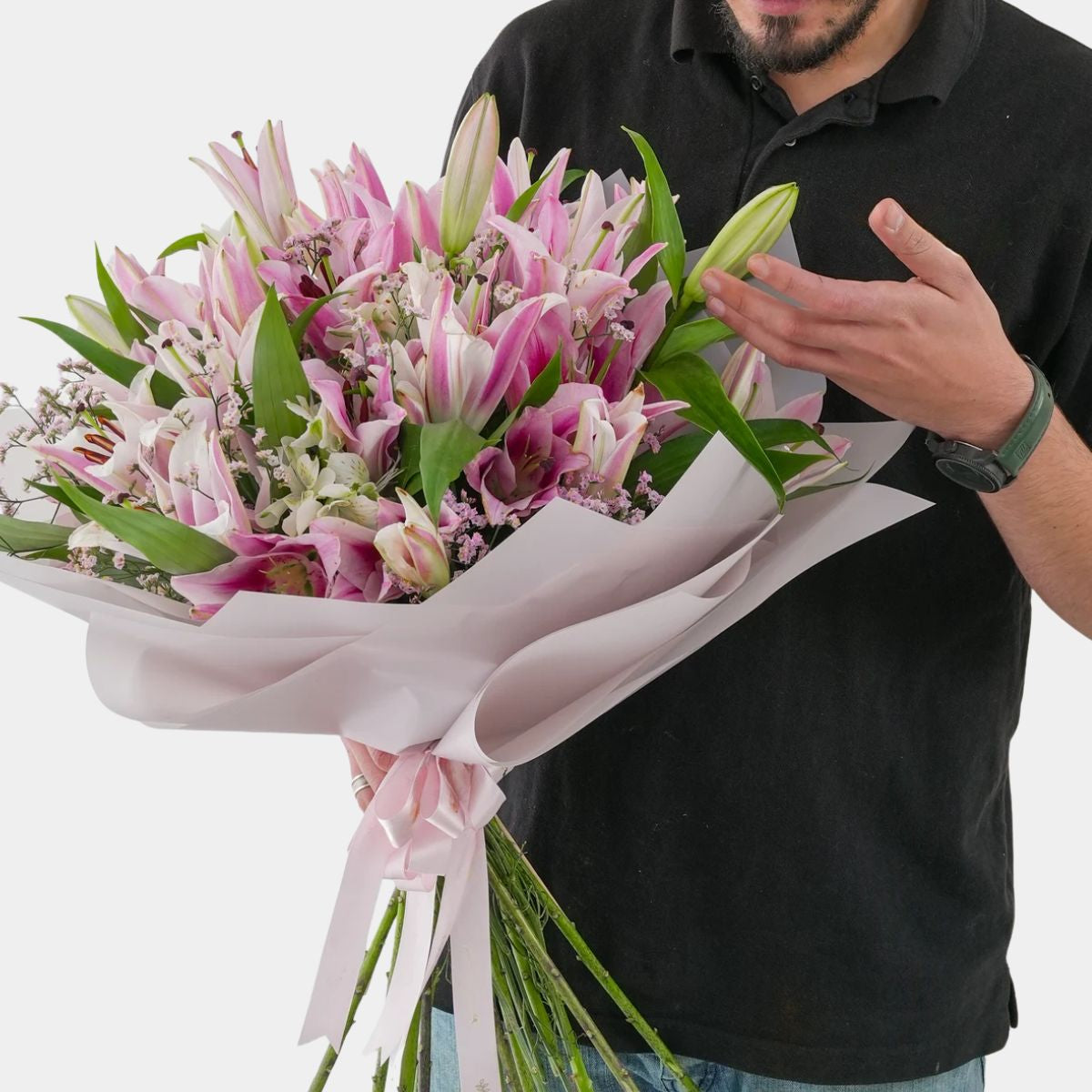 20 Elegant Pink Lily Bouquet