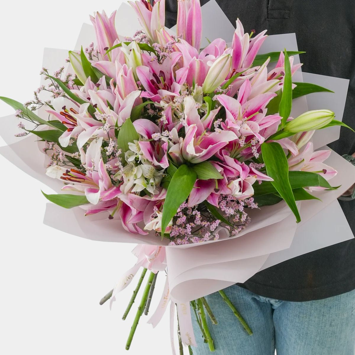 20 Elegant Pink Lily Bouquet