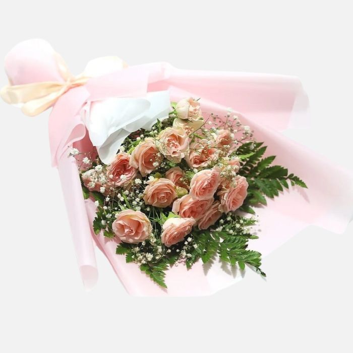 10 Pink Roses Bouquet | FloraKuwait.com