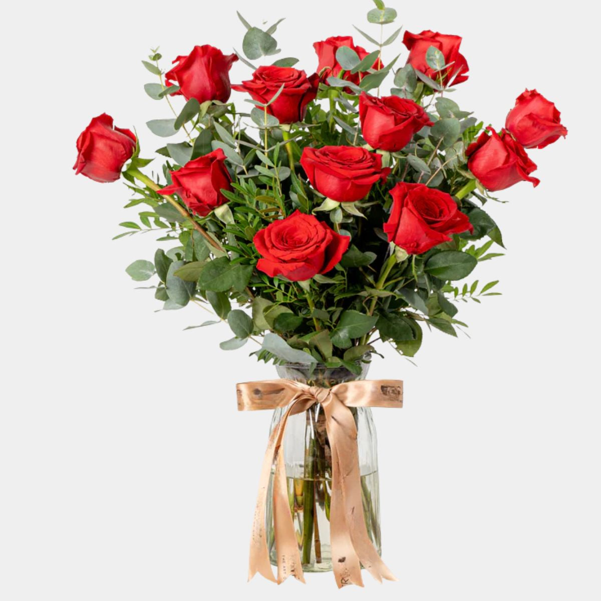 12 Red Roses Vase