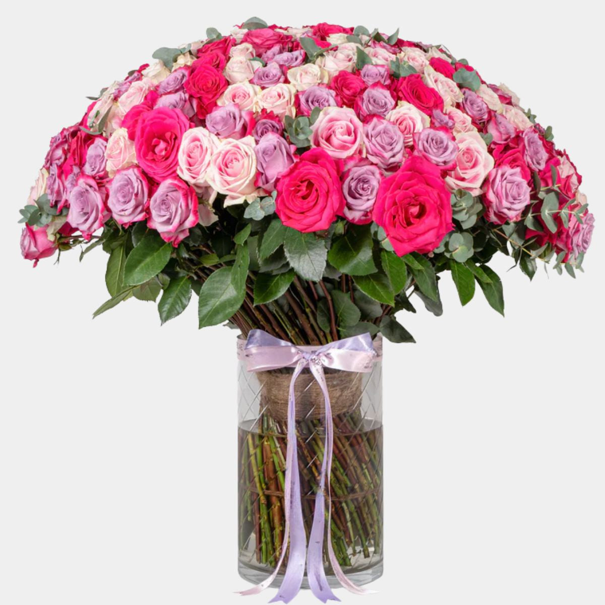 200 Luxury Blush Roses Vase
