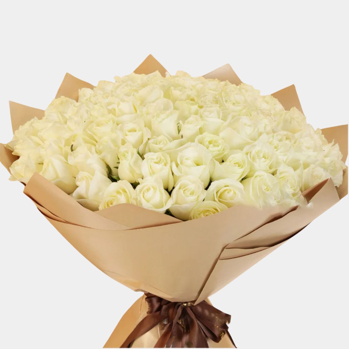 200 Luxury White Roses Bouquet