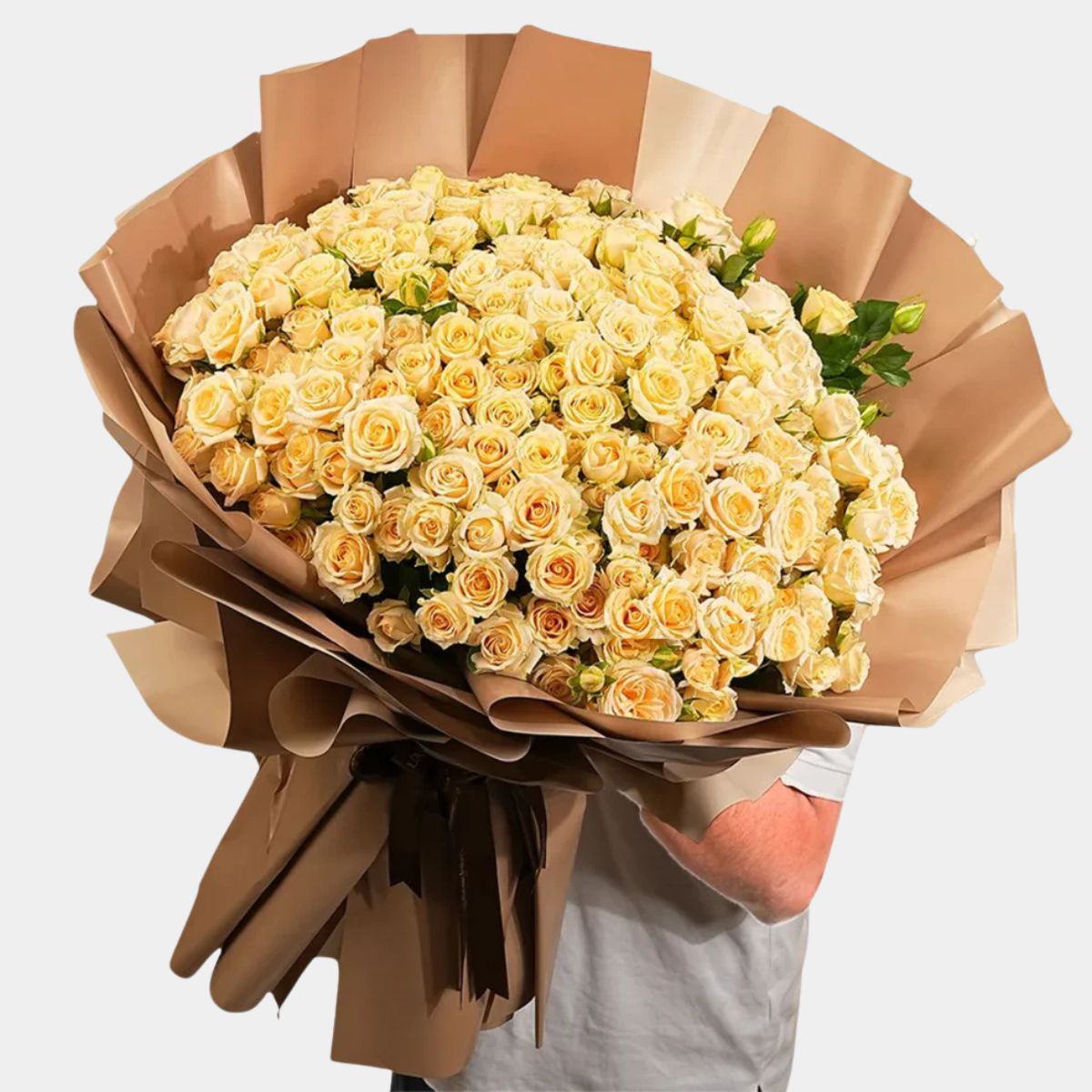 50 Peach Spray Roses Bouquet