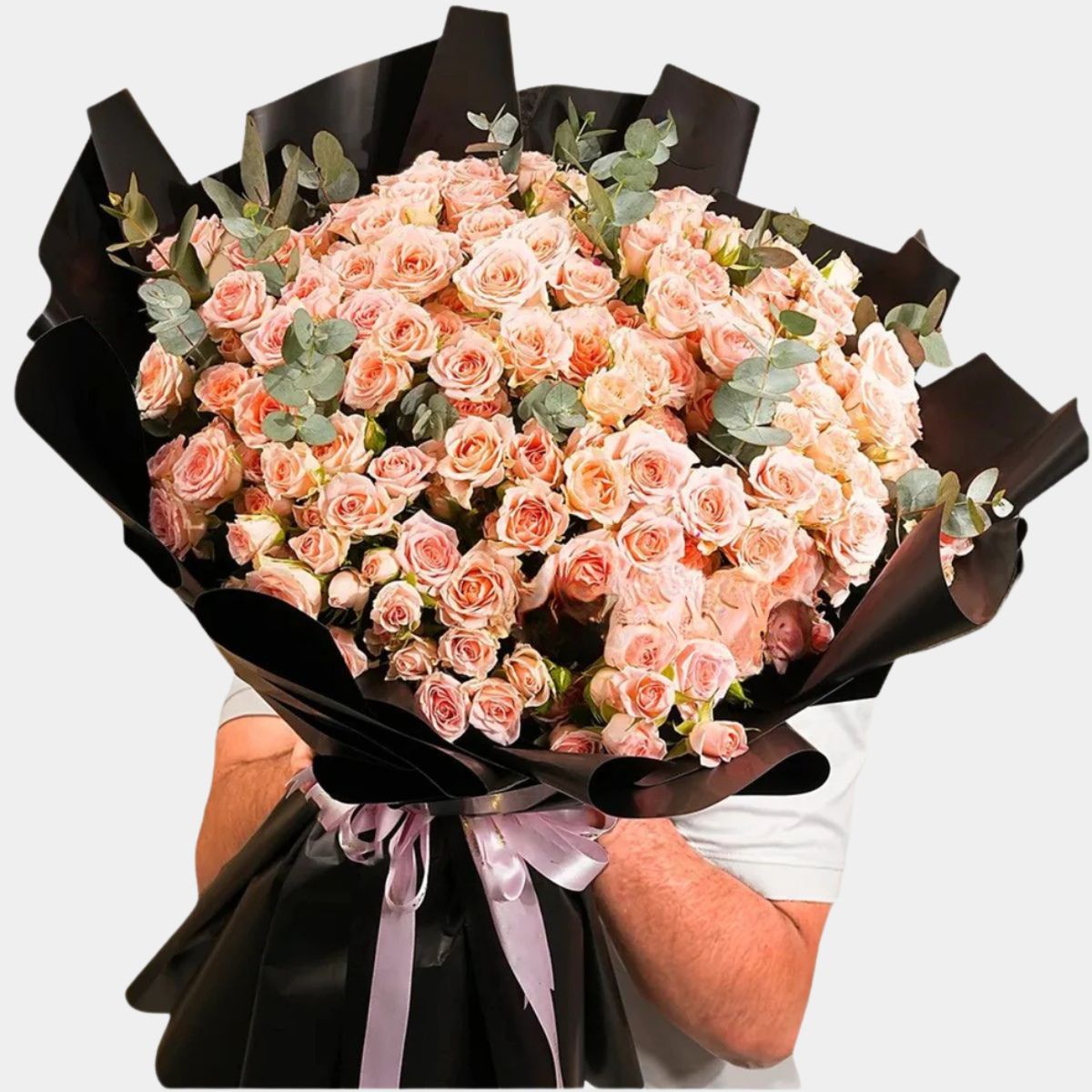 50 Pink Spray Roses Bouquet