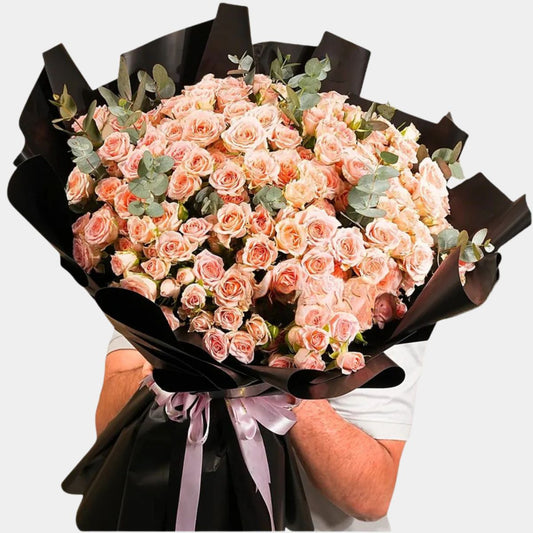 50 Pink Spray Roses Bouquet