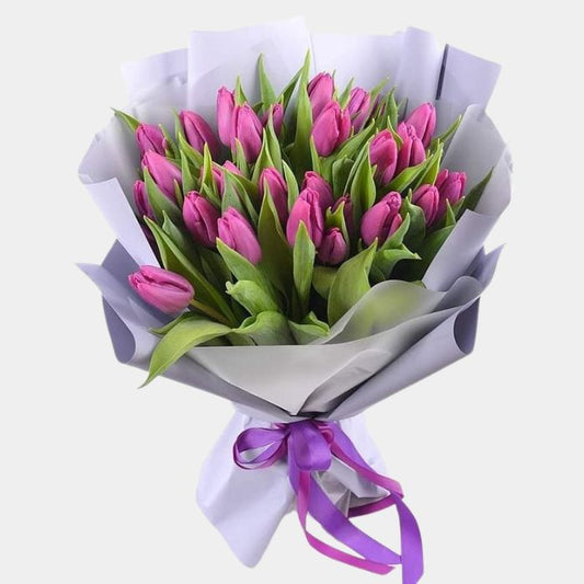 20 Purple Tulips Bouquet