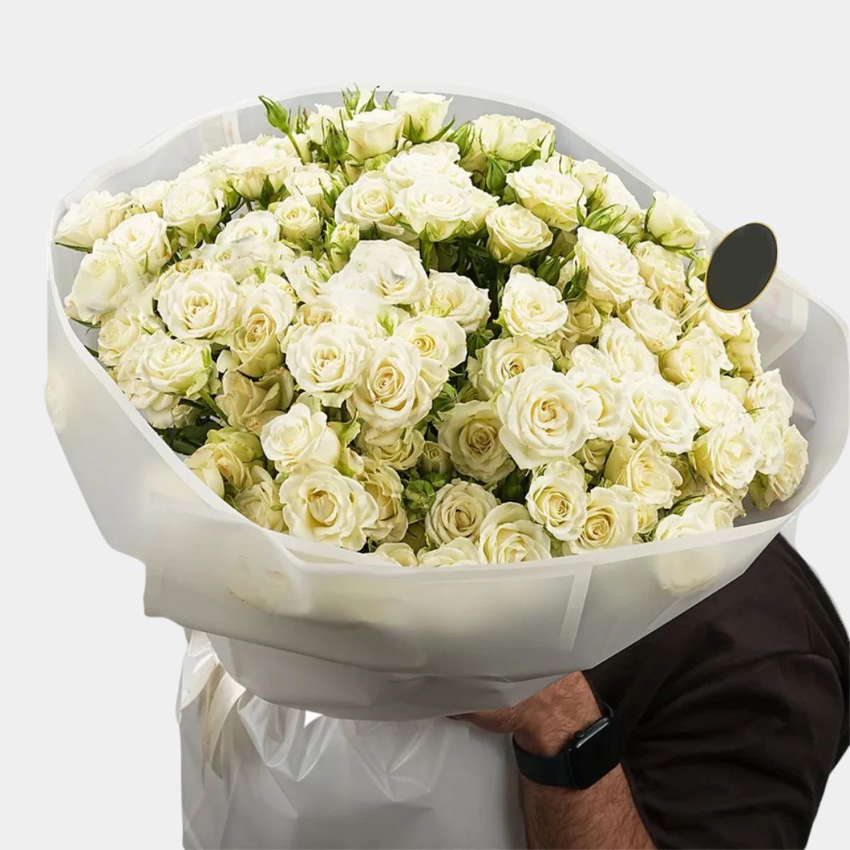 30 White Spray Roses Bouquet