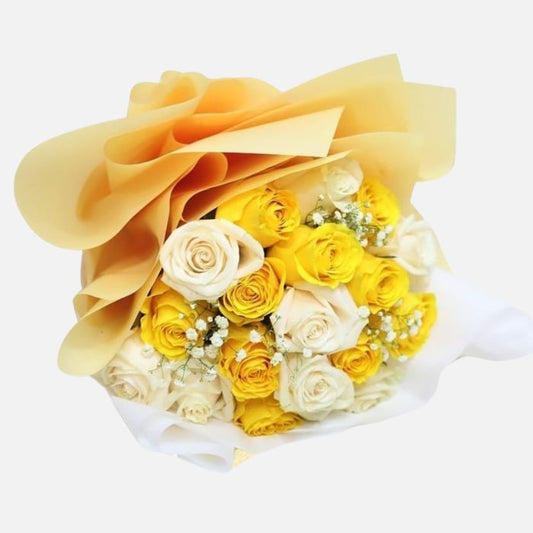 20 White and Yellow Roses