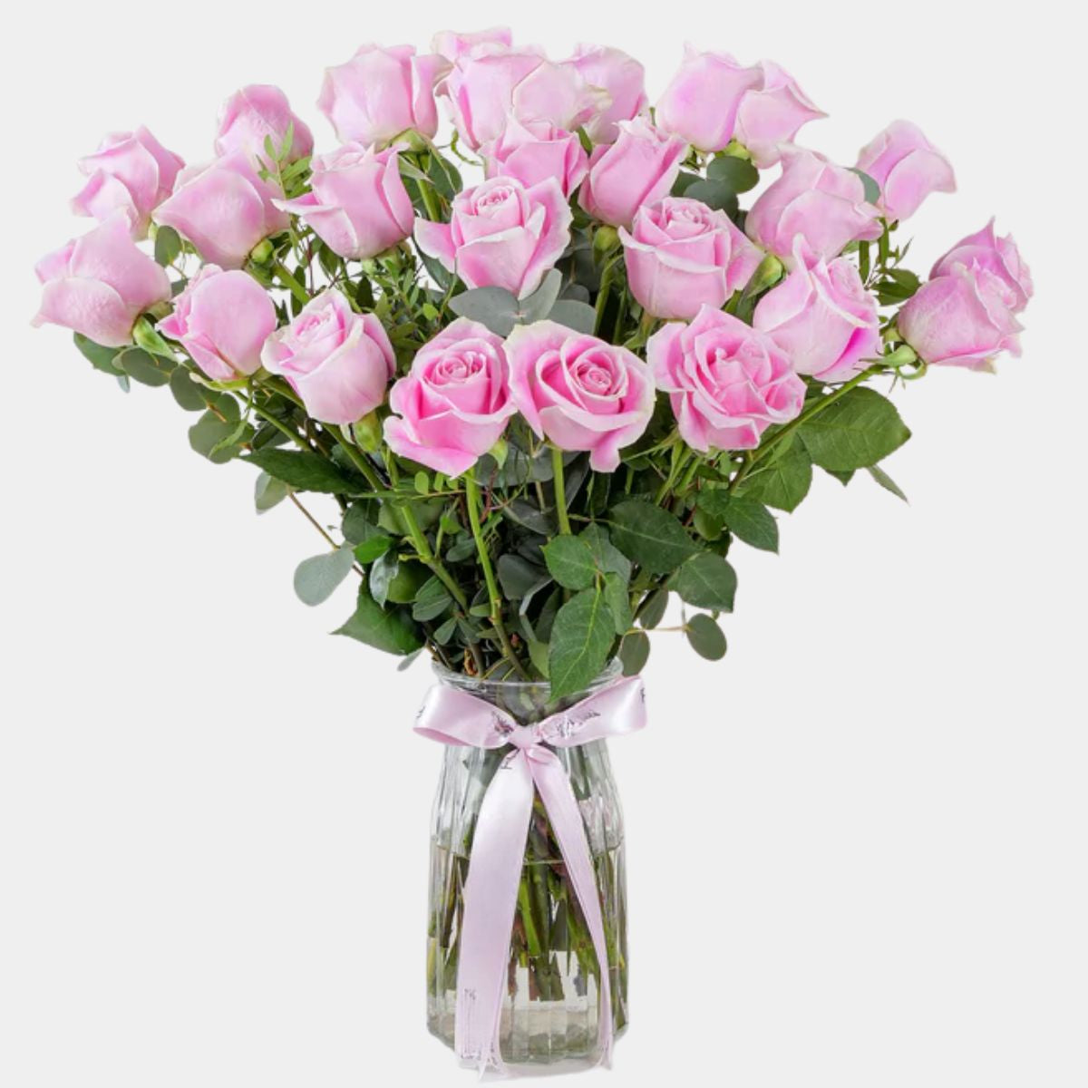 25 Pink Roses Vase