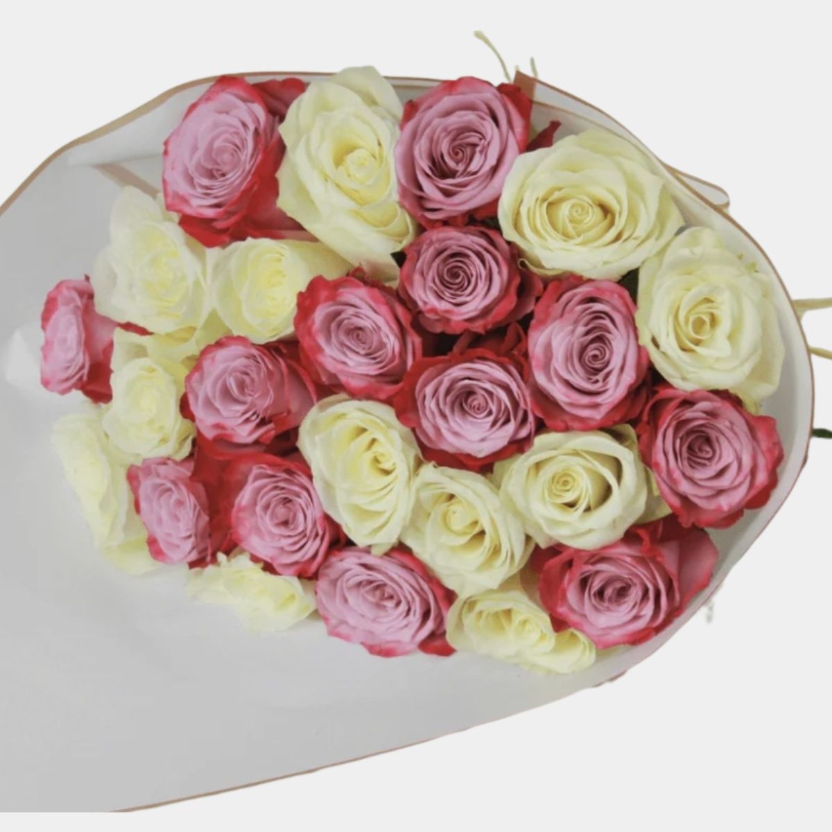 25 Purple and White Roses Bouquet