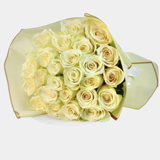 25 White Roses Bouquet