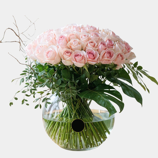 Pink Roses in a Vase Arrangement