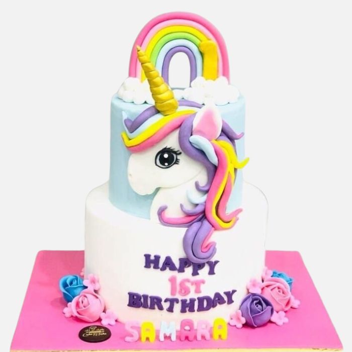 2 Tier Unicorn Birthday Cake