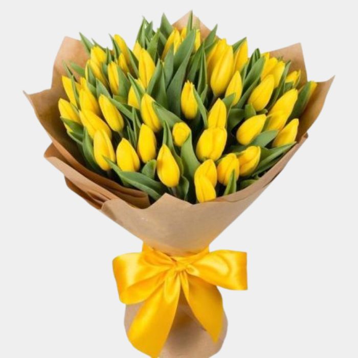 30 Yellow Tulips Bouquet