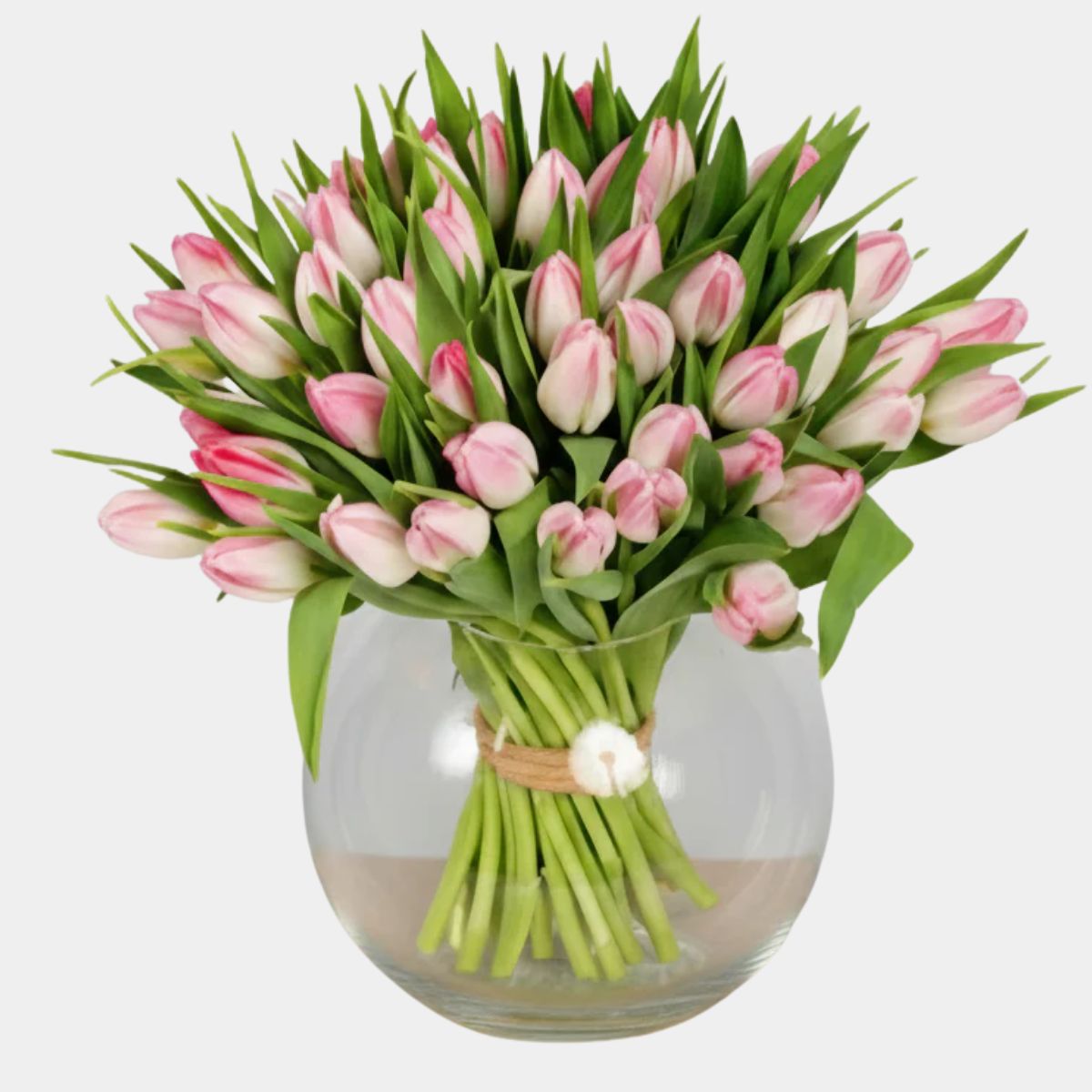 40 Pink Tulips Bowl