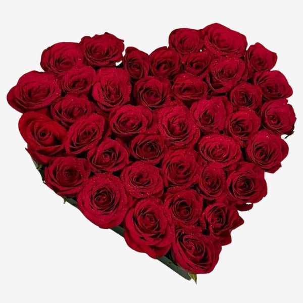 40 Single Roses 40 Roses in a Heart | FloraKuwait.com
