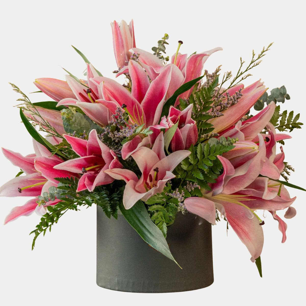 10 Pink Lilies in Box
