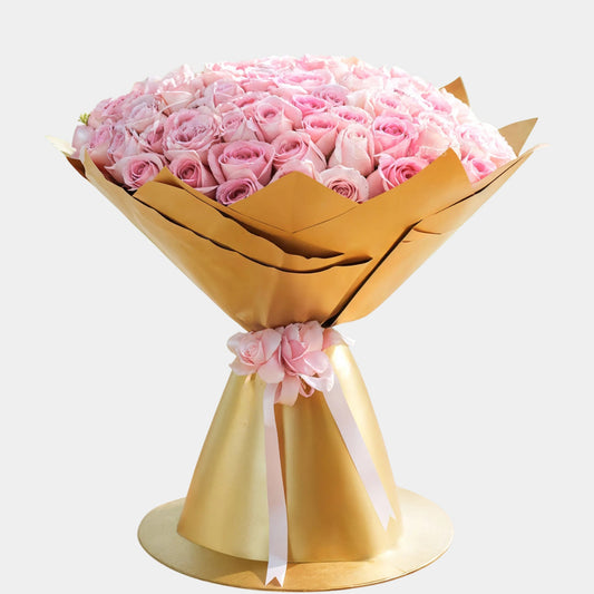 Bouquet of 100 Pink Roses