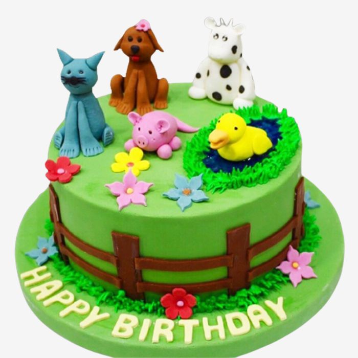 Animal Theme Cake for Kids