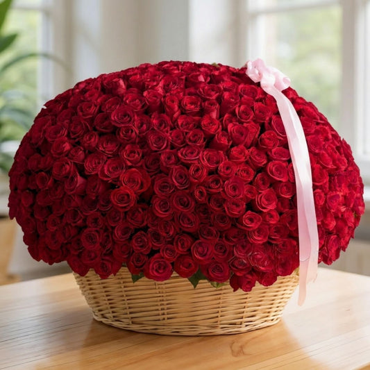 Basket of 600 Red Roses