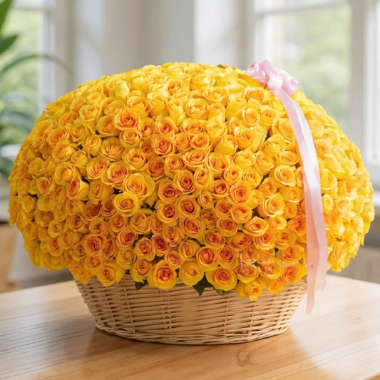 Basket of 600 Yellow Roses