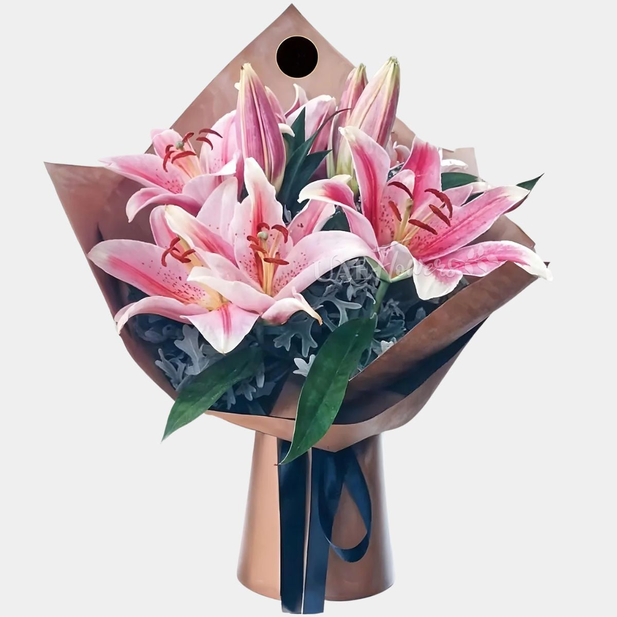 Bouquet of 6 Pink Lilies