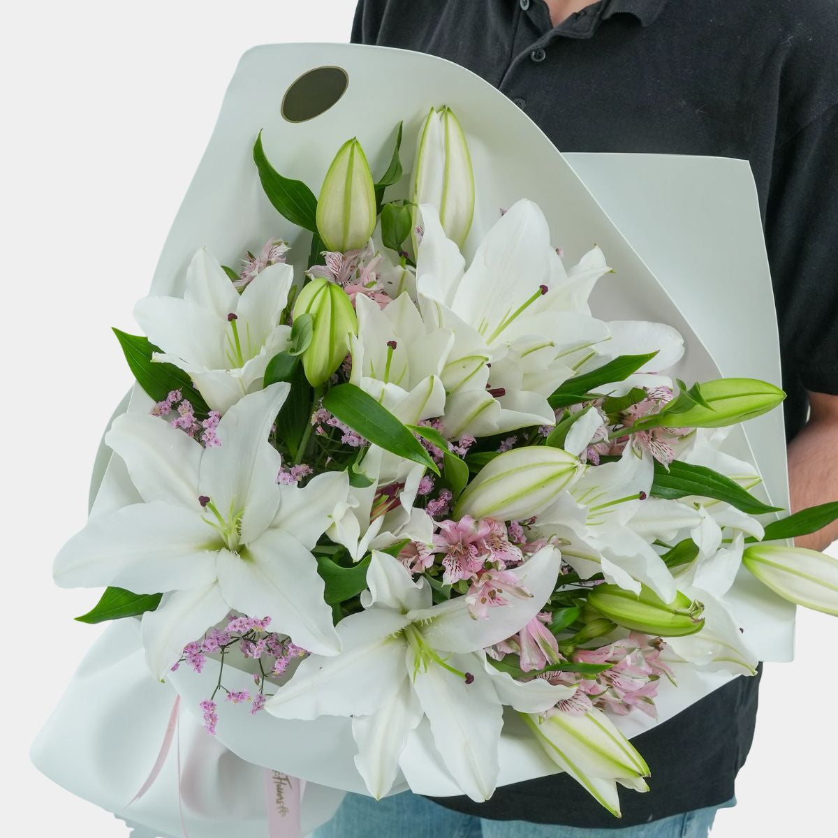 Bouquet of 5 White Lilies