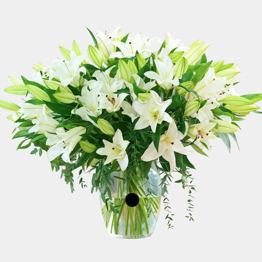 Elegant White Lilies in Vase