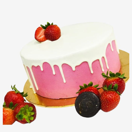 Enchanted Strawberry Dripping Cake