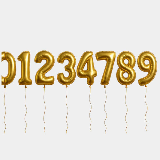 Gold 40-Inch Helium Number Balloon - Pick Your Number!