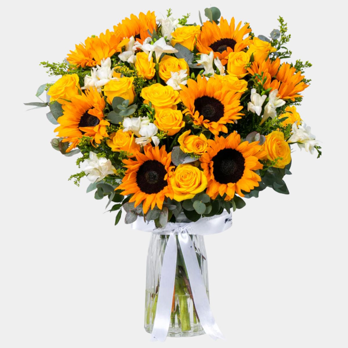 مزهرية زجاجية ذهبية الزهرة