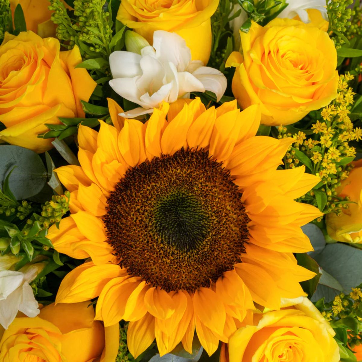 مزهرية زجاجية ذهبية الزهرة